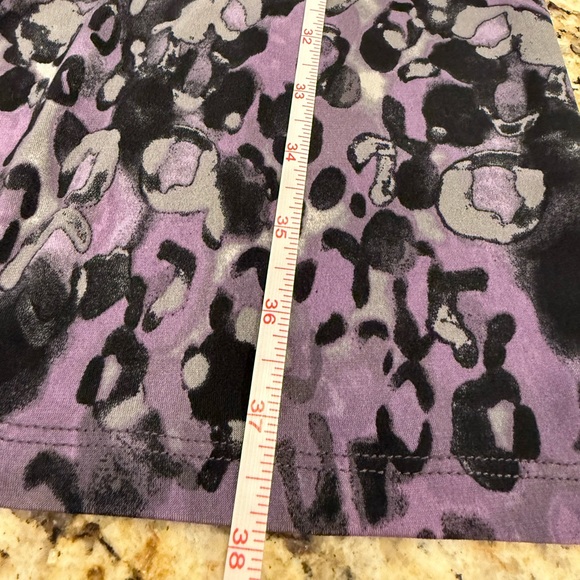 Loft abstract leopard print midi dress purple gray black SZ M - Picture 12 of 14